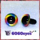 1 Pair Rainbow Swirl Hand Painted Safety Eyes Plastic eyes